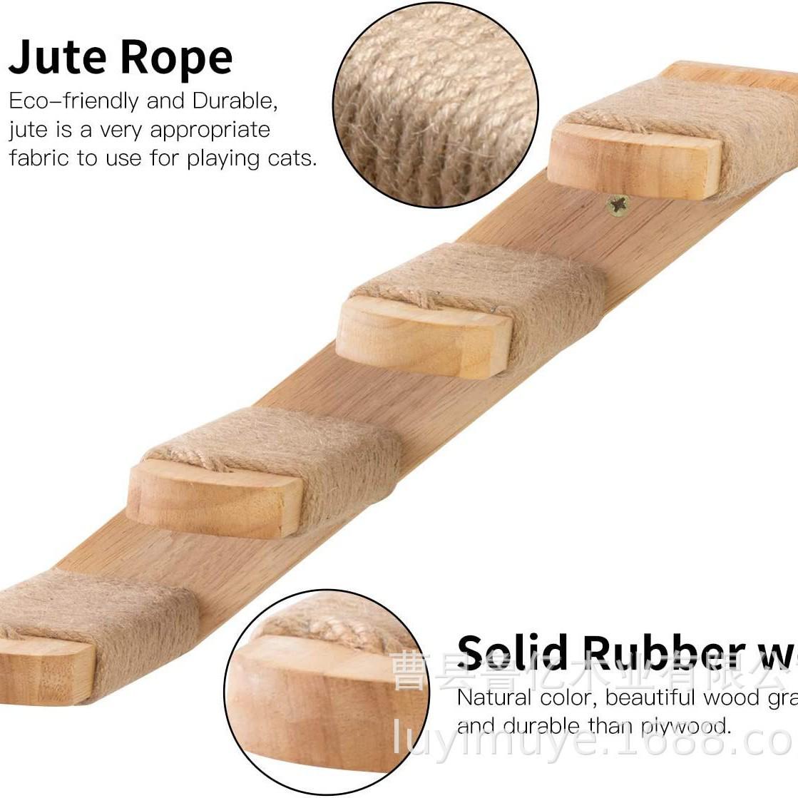 Настенный деревянный кошачий лазательный комплекс и полка для отдыха 40x20 CM