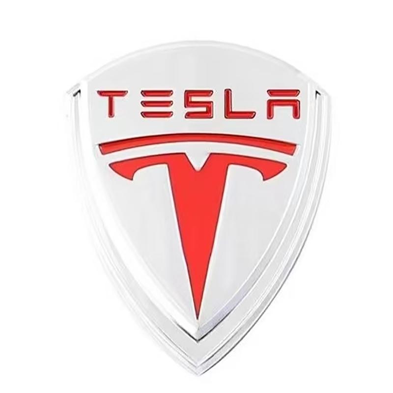 Tesla Model X S Y 3 Logo Metal Shield Car Decal Car Badge Tail Badge Decorative Sticker Fender Emblem