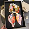 Fashion Scarves for Women Shawl Print Silk Satin Hijab Scarf Female Bandana 70*70cm Luxury Brand Square Shawls Scarfs For Ladies