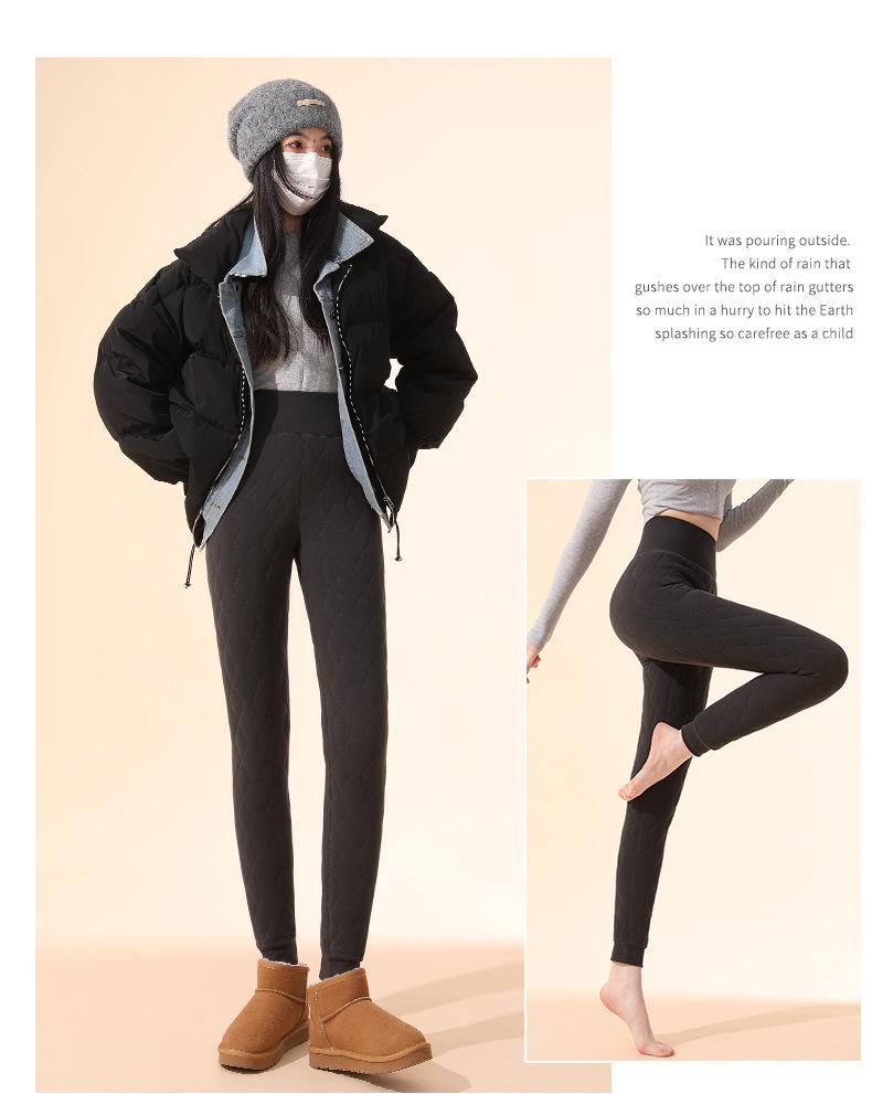 Extra Thick Fleece-Lined Lambswool Leggings for Women - Autumn/Winter, Plus Size, Northeast Warmth, Cotton Pants