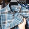 Nadměrná velikost 11XL 10XL 9XL Pánské kostkované flanelové košile s dlouhým rukávem Bavlna Módní Ležérní Měkké Standardní střih Pánská košile Halenka Oblečení