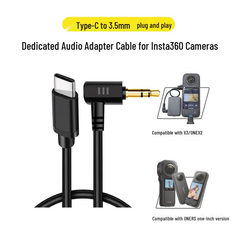 

Аудиоадаптер HTX Type-C для Insta360 X3/ONE X2/Ace - Plug & Play. Ace series audio adapter