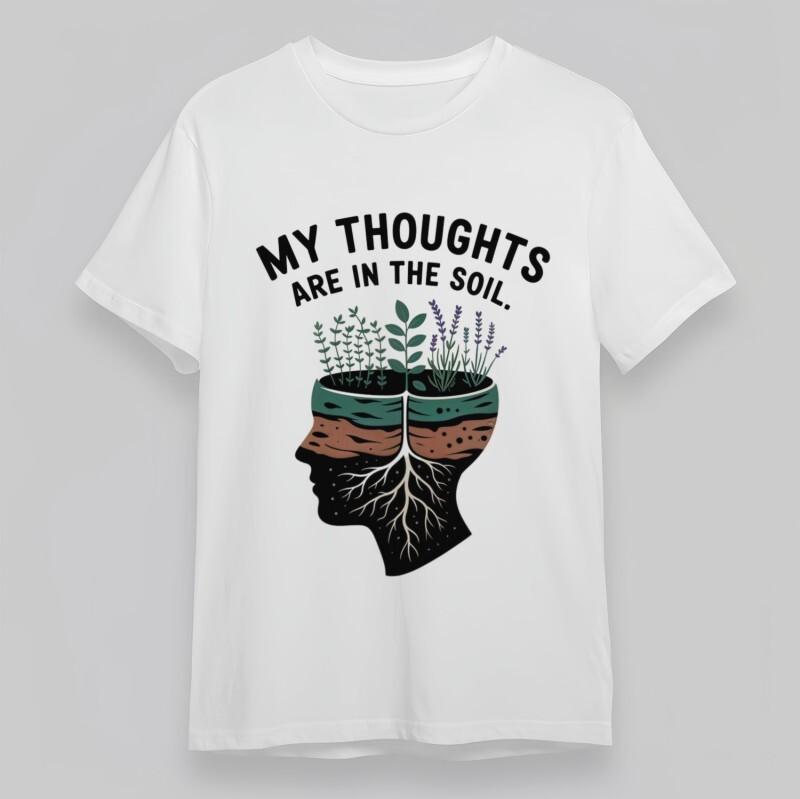 

Men s Soft Classic T-Shirt Mindful Soil Layers With Lavender Graphic Plus Size S