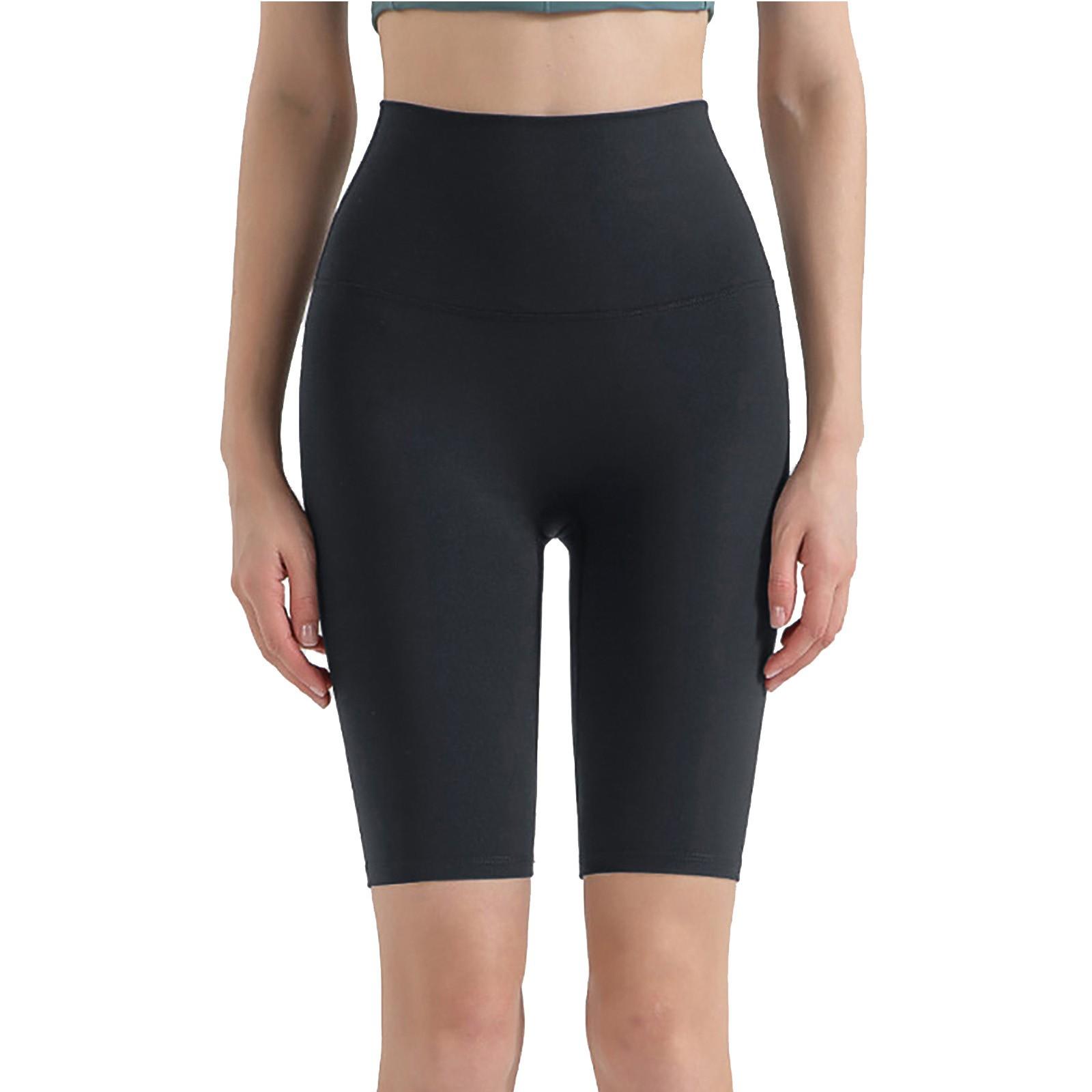 

Женские однотонные спортивные брюки телесного цвета с пятью точками для йоги XL чёрный