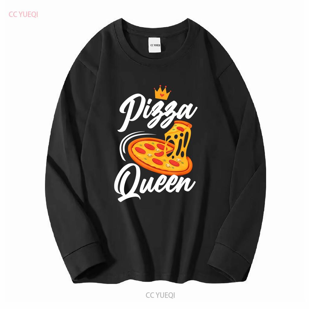 NEUES LIMITIERTES Damen Pizza Queen Girl Liebt Lustiges T-Shirt Größe S 3XL vintage gewaschen vielseitig Streetwear Designer Kleidung Mode