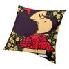Mafalda And Flowers Square Pillow Case Home Decorative Cushion Cover Throw Pillow For Living Room Double-Sided Printing