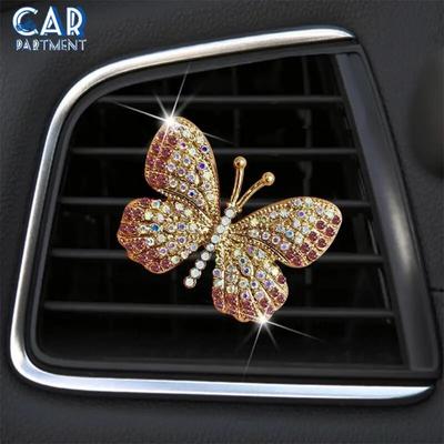 Exquisite Butterfly Diamond Air Conditioning Car Aromatherapy Clip Fashion Car Air Outlet Universal Durable. Car Styling