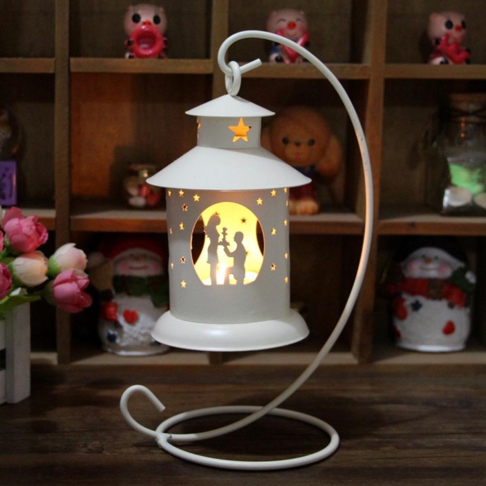 Lover Decor Полый подсвечник Подвесной подсвечник Домашнее украшение ОрнаментБелый