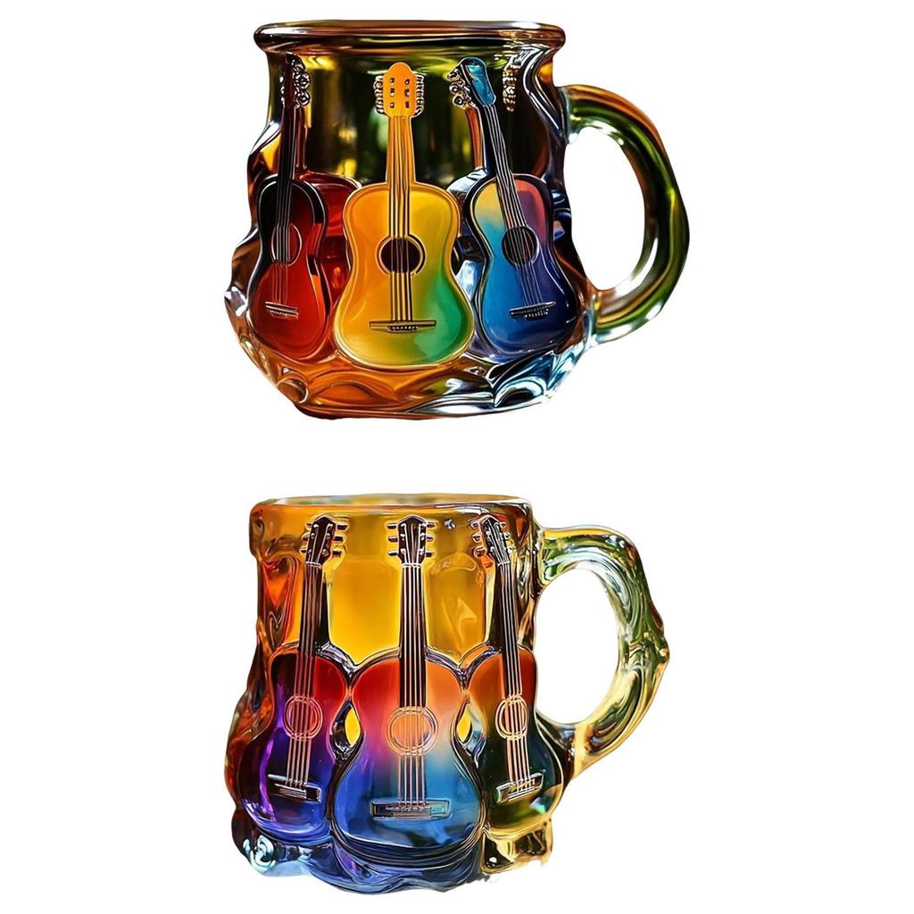 Guitar Coffee Mug Home Decor Multifunctional Unique Resin Desktop Ornament Coffee Cup for Shelf Bedroom Studio Desk Musician