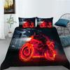 Comfortable Motorcycle Themed Bedding Set 3D Down Duvet Cover 2/3 Pieces for Boys/teenagers/men's Rooms AU180 * 210 Full Size Duvet Cover