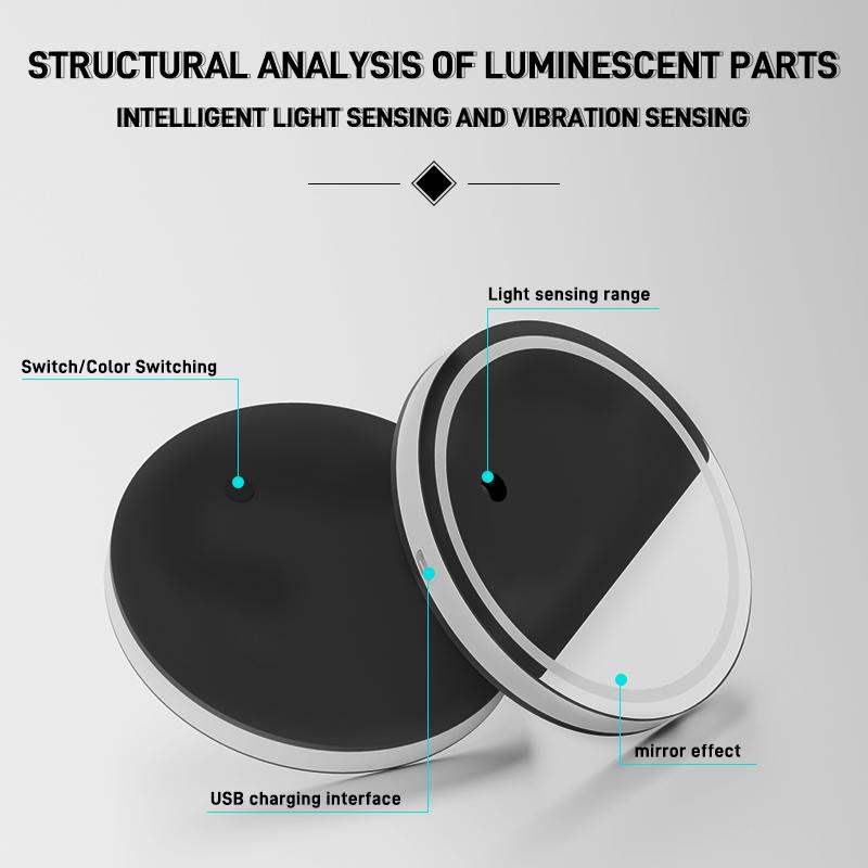 Coussinet De Tasse D'eau Lumineux LED Pour Voiture, Colored Cup Holder, Smart and Luminous Cup Mats, Car Interior Lighting