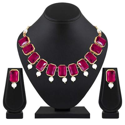 Peora gioielli tradizionali collana di perle di cristallo orecchino set di gioielli per le donne