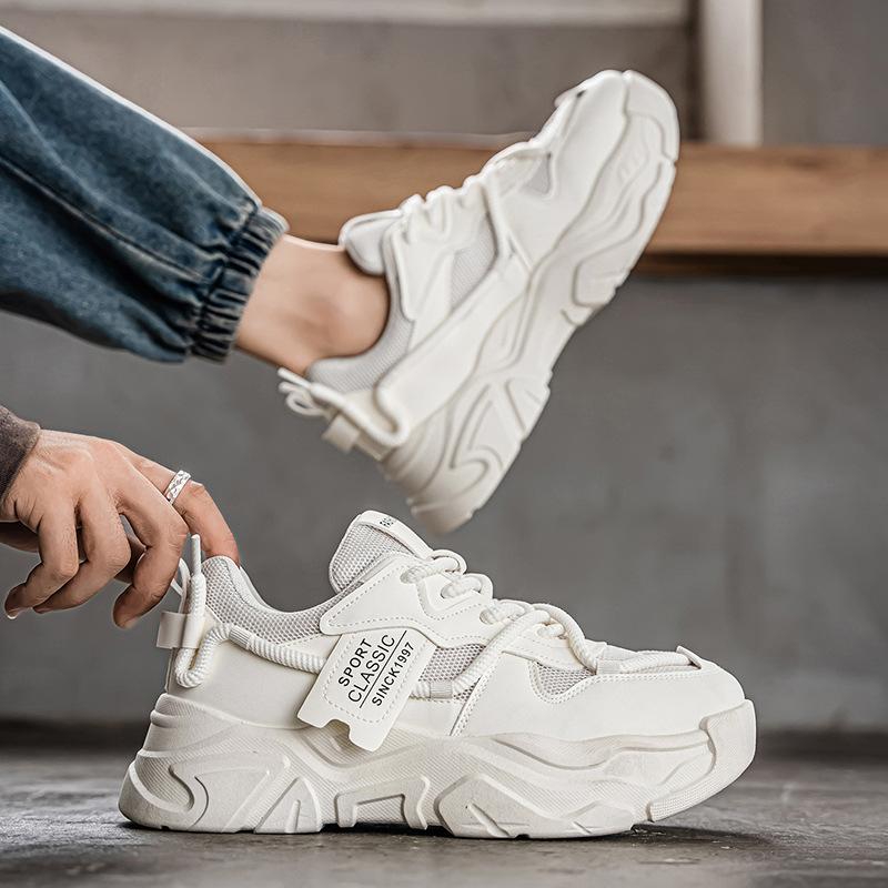 Autumn white sneakers new breathable dad shoes platform