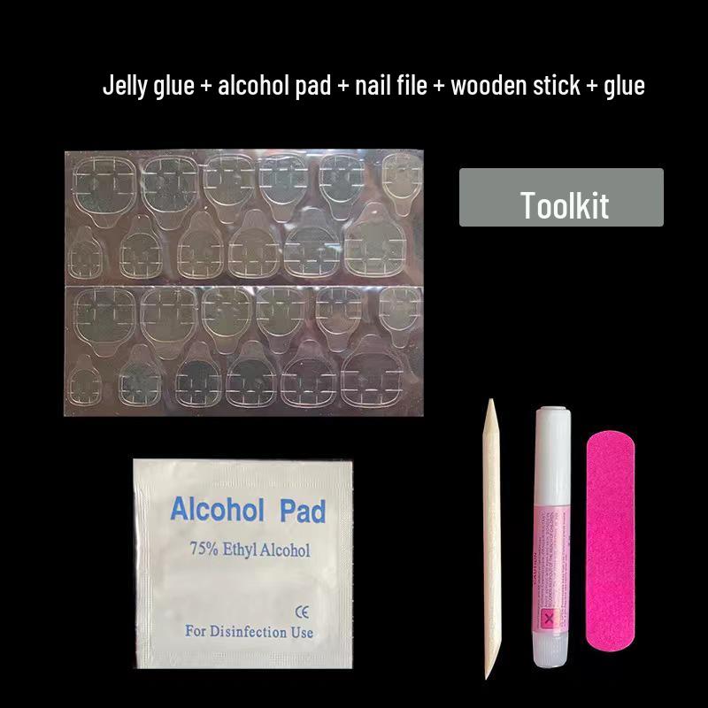 

Yellow Jelly Gel 5-Piece Manicure Set with Cowhide Box: Wearable Tool Kit with Sponge, File, and Accessories