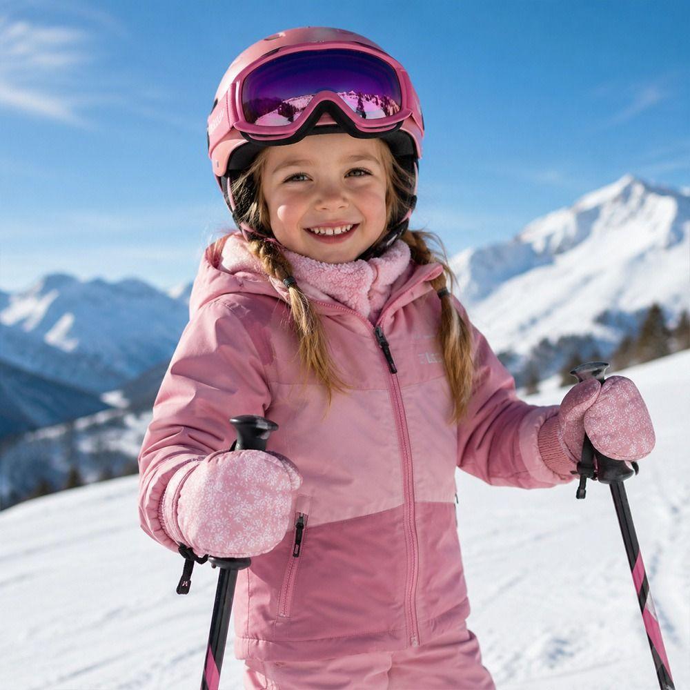 Waterproof Snow Gloves Non-slip Kids Winter Mittens Fashion Children Ski Gloves Snow Snowboard