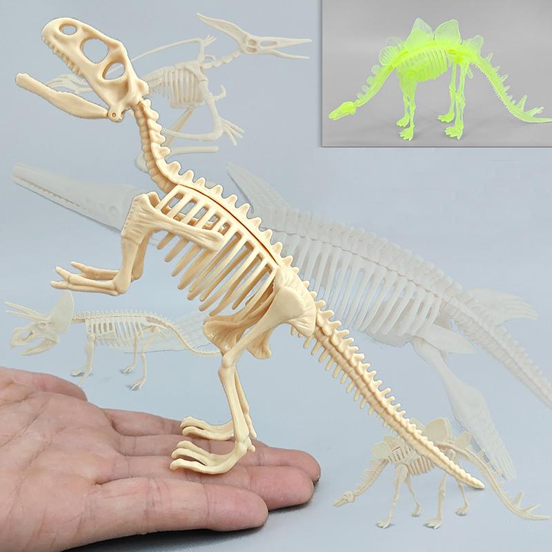 1 Set Kid Toy Diy Assembly Jurassic Dinosaur Fossil Skeleton Mosasaurus Tyrannosaurus Action Figure Collection Creative Model