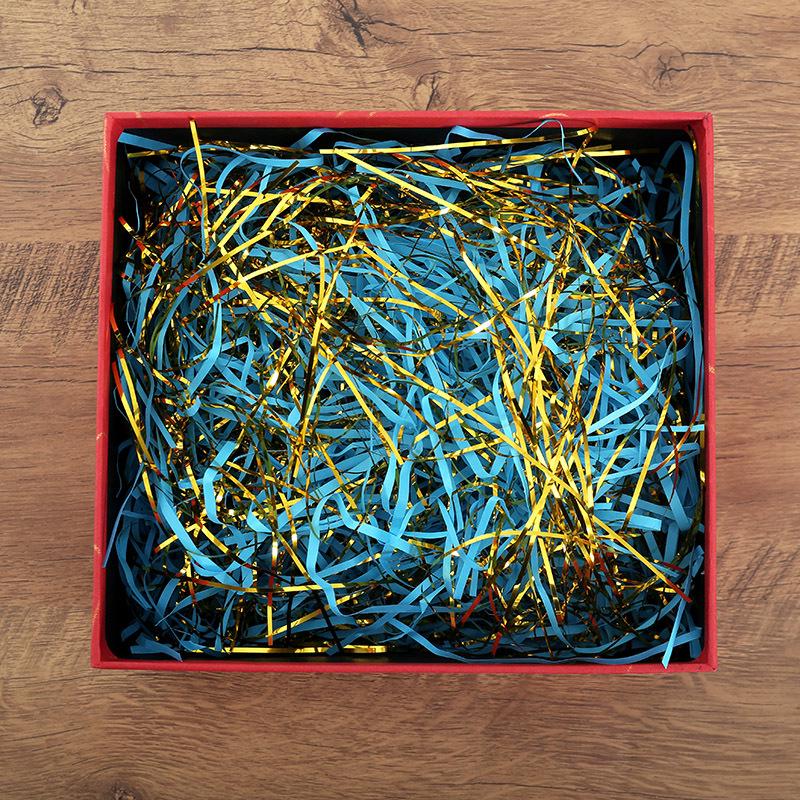 Festive Gold Thread & Paper Raffia Filler for Wedding Candy Box Gifts with Luminous Gold Foil Shreds, 2025 Edition