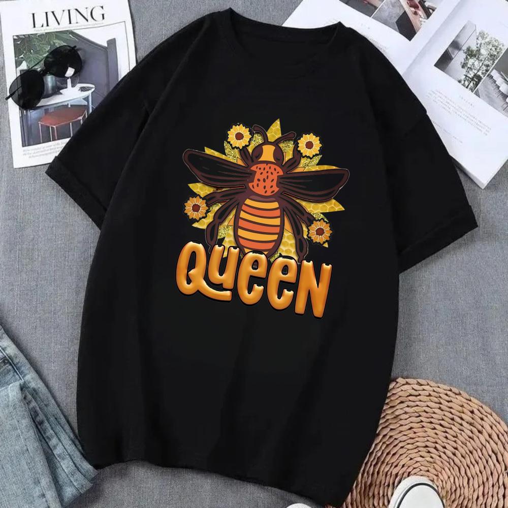 Bee Kind Women Funny Print Tshirt Summer Short Sleeve Black Colors Tops Tee Girl Y2k Harajuku Clothes