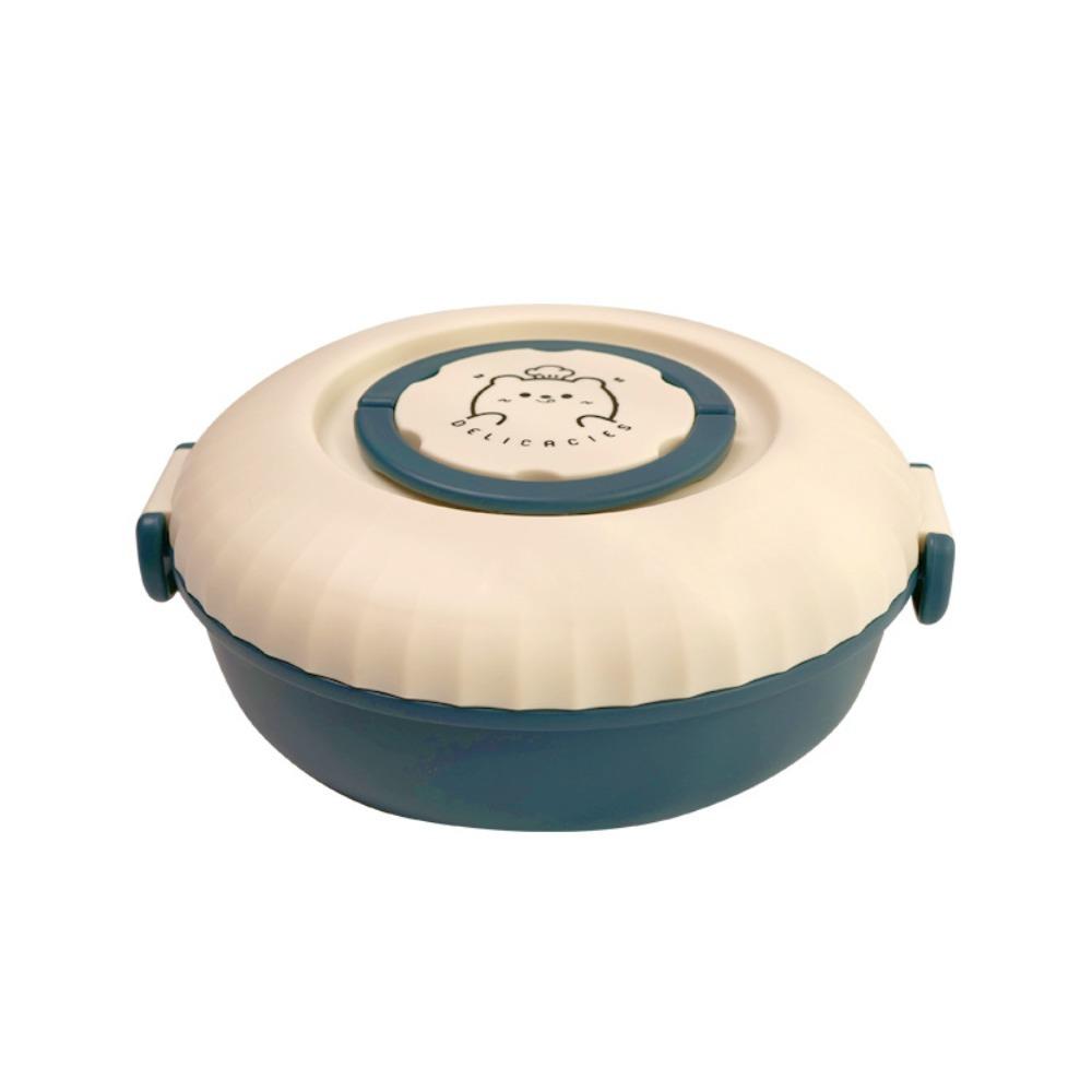 Double Layer Round Lunch Box Compartments Food  Storage Container Snack Box Salad Box  School