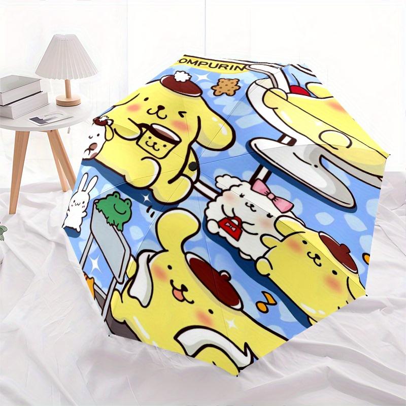 Pom Pom Purin Sanrio Automatic Open/CloseCartoon Umbrella-CuteUmbrella with Cute Design, Portable 3-Fold Compact Umbrella for Men & Women, Valentine's