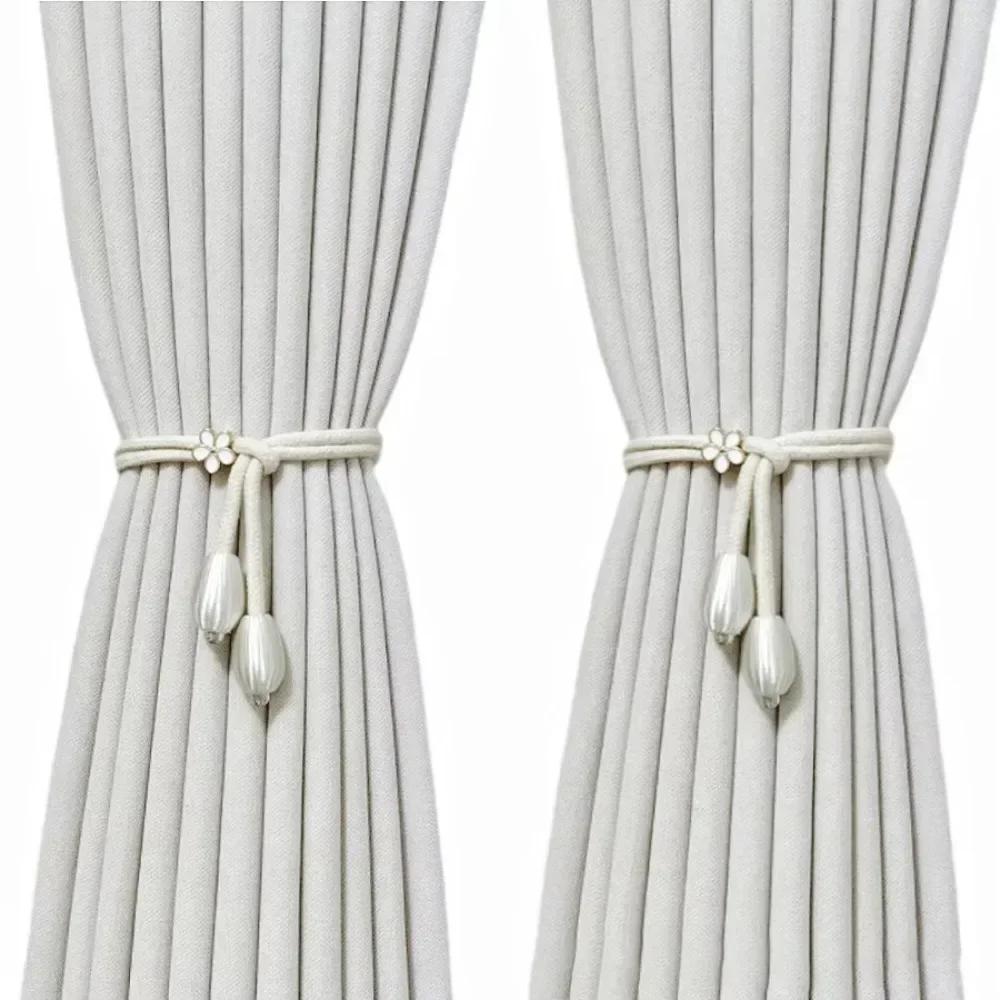 Curtain Buckle Adjustable Hand Braided Curtain Fasteners Universal Curtain Strap With Small Metal Drapes Bedroom Curtain Holder