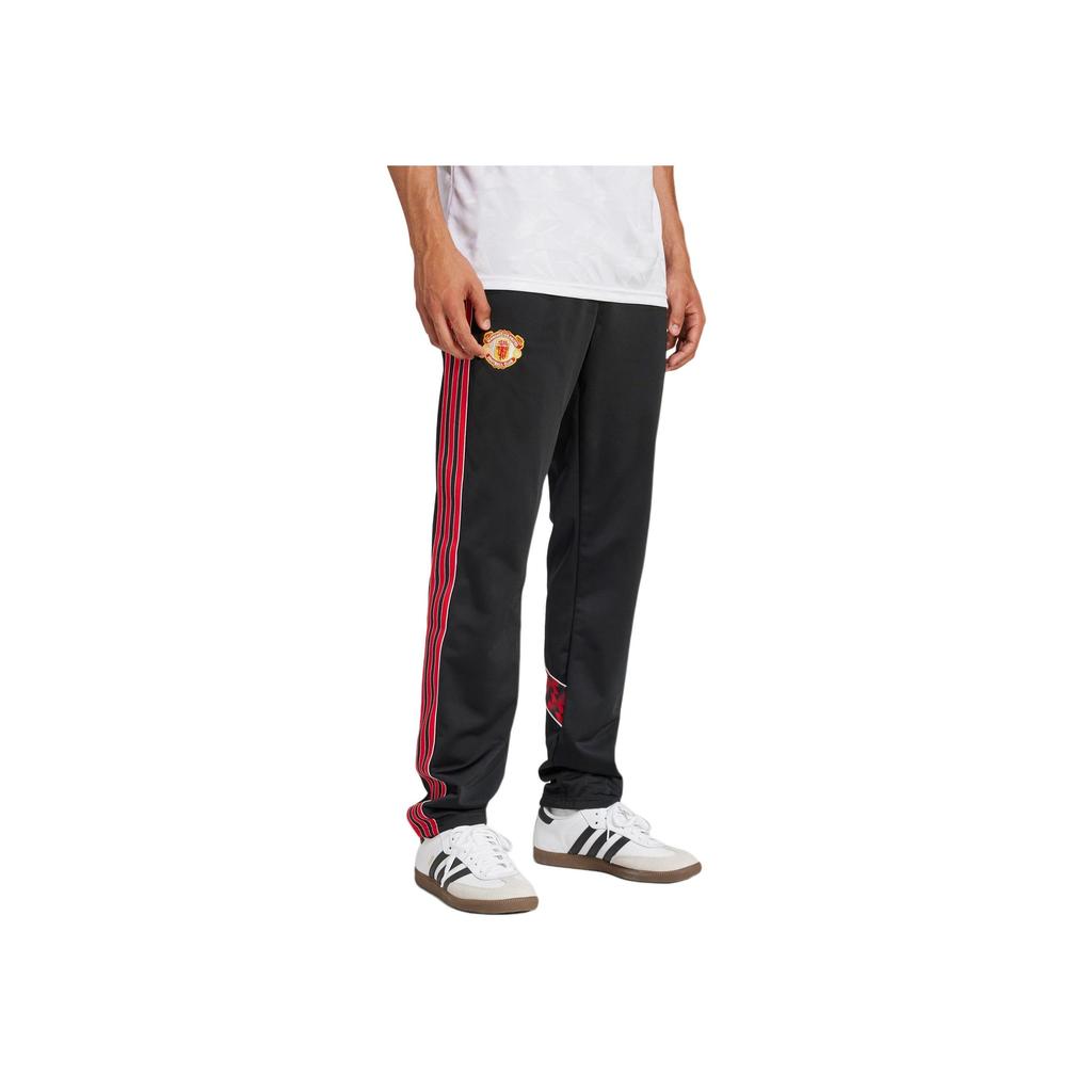 Adidas Originals Manchester SS25 United Slim Fit Fashion Soft Sports Football Pants Men Pants Black Red JF0378