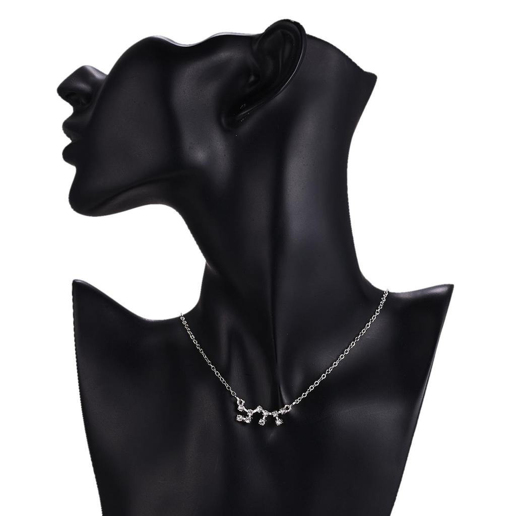 Golden Starry Sky Constellation Rhinestone Necklace: Personalized Zodiac Clavicle Chain