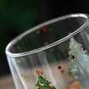 300ml Christmas Tree Pattern Movable Sequin Christmas Cup High Temperature Resistant Clear Double Wall Insulated