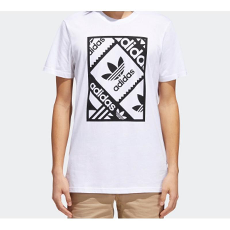 adidas Originals StampTee Logo Printing Short Sleeve White Men's CW2360