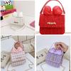 Kids Girl Woolen Chain Strap Butterfly Bow Bag With Breathable Cotton For Daily Use
