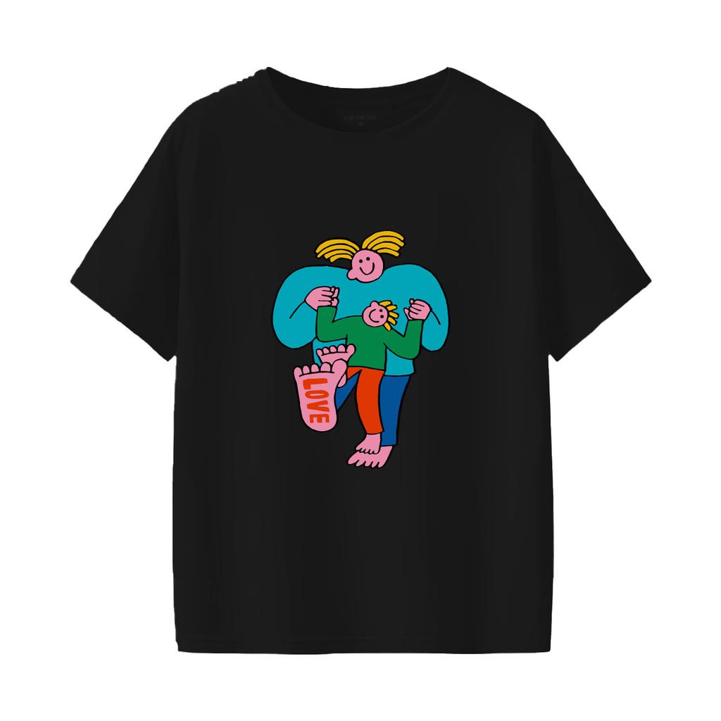 Cute and fun cartoon printed short sleeved round neck Womens Tshirt for spring and summer versatile Womens Tshirt