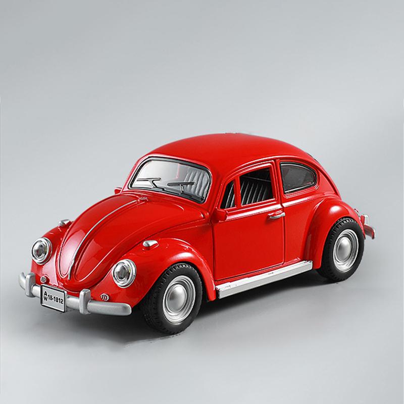 New 1:18 Classic Car Beetle 1955 Alloy Car Model Sound and Light Pull Back Children's Toy Collectibles Birthday gift