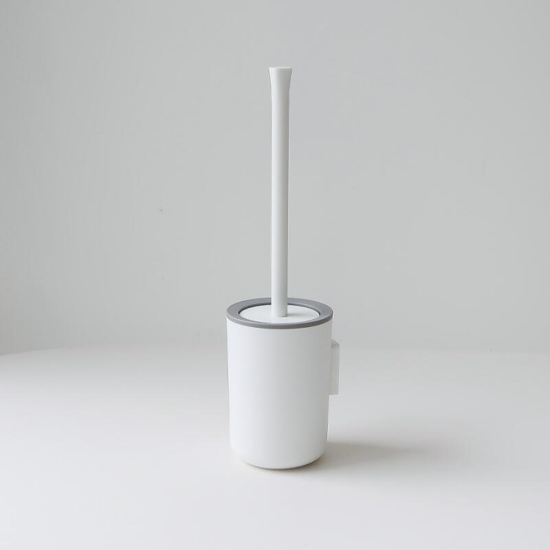 Adhesive wall-mounted round toilet brush