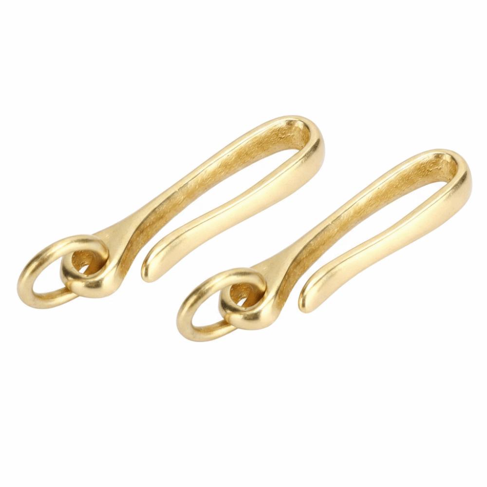 2pcs Fish Hook Keychain Belt Clip Holder Brass Car Keychain Hook U Shaped Key Chain Car Use