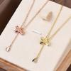 New Elegant 2022 Titanium Steel Cherry Blossom Zircon Necklace For Women With Floral Design