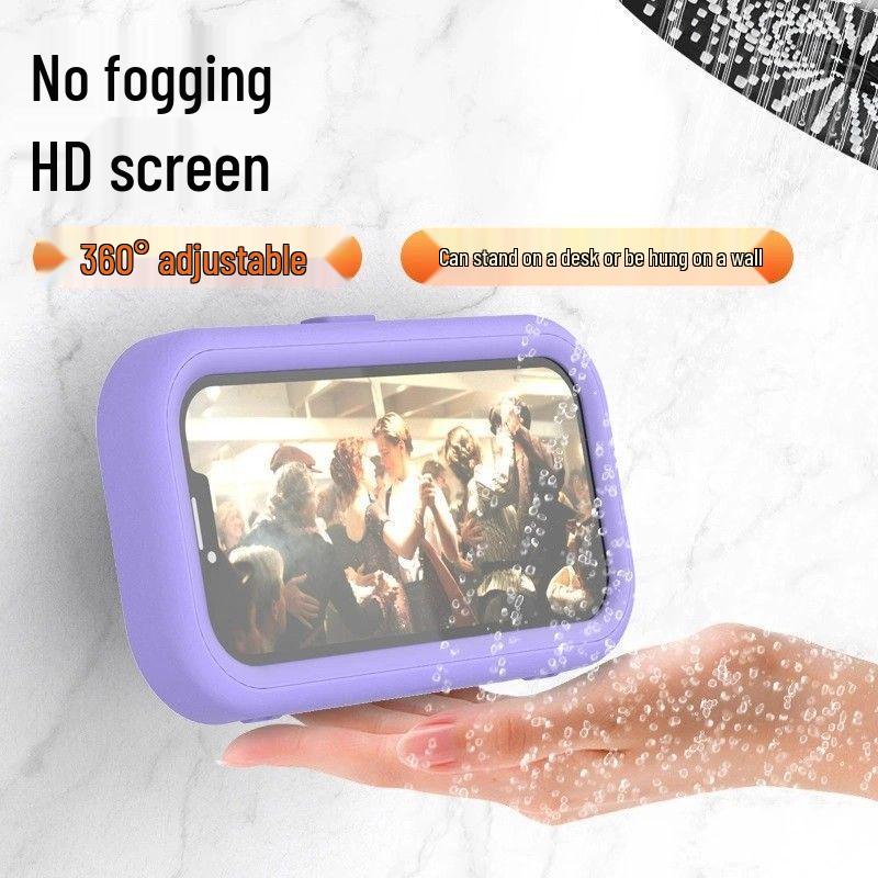 Shower-Proof Phone Holder for Bathroom TV Viewing