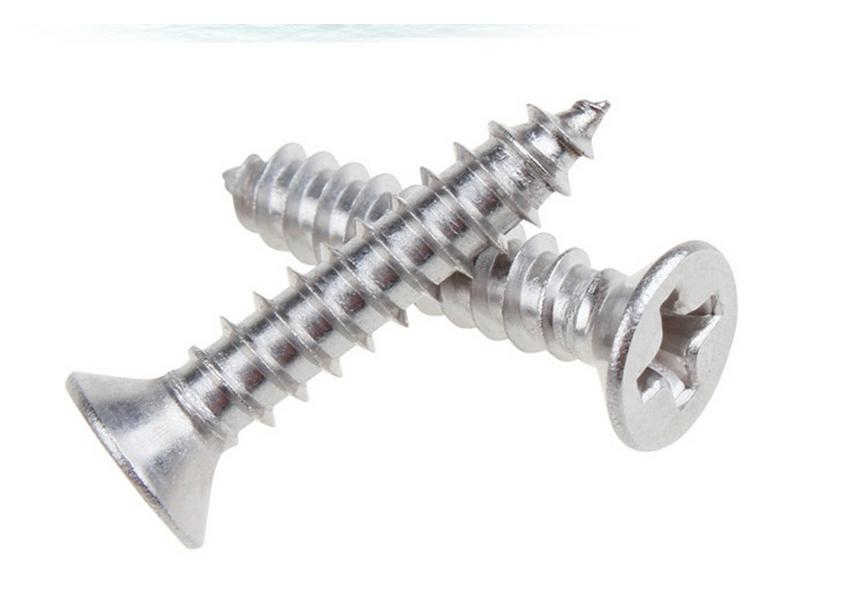304 Stainless Steel Flat Head Self-Tapping Screws, KA Cross Countersunk, Sizes M1.2 to M3
