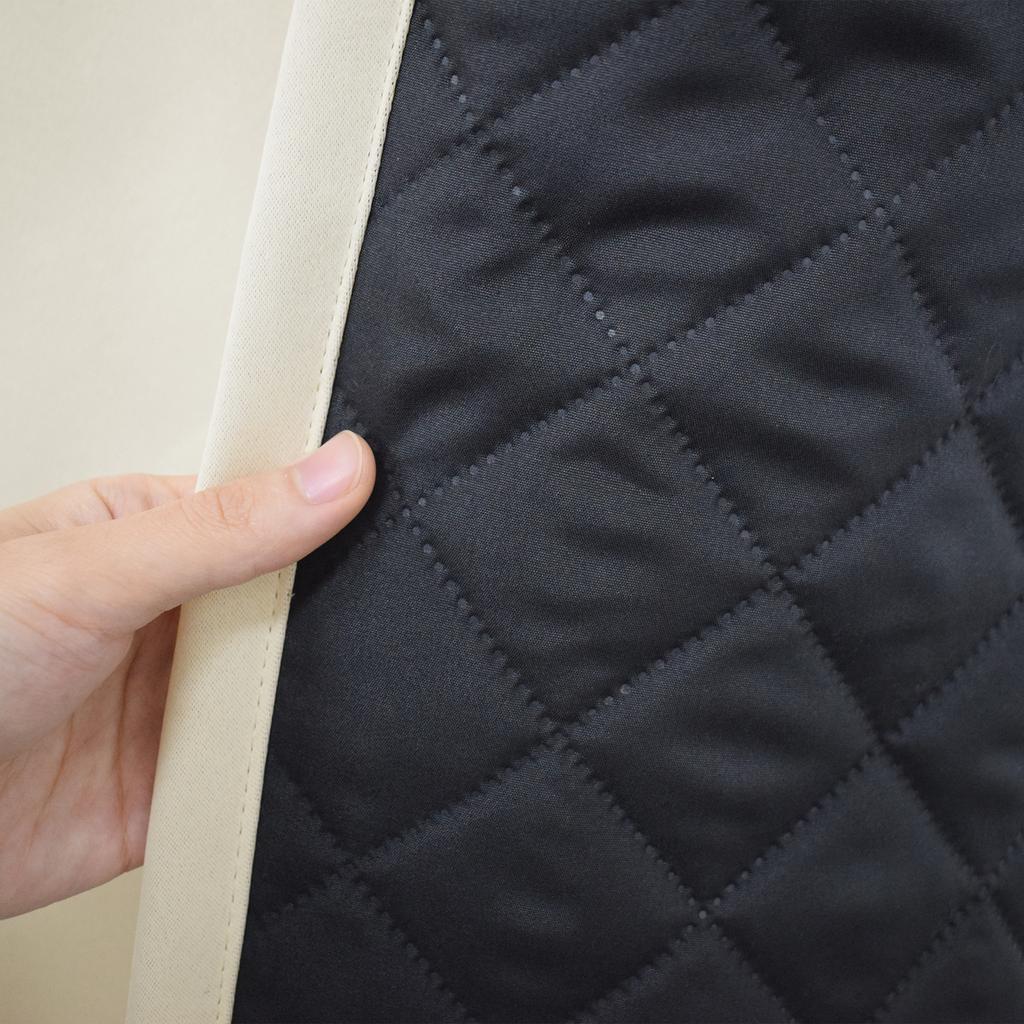 Heavy Duty Quilted Curtains Panel Living Room 100% Blackout Curtains Eyelet Heat Blocking Winter Keep Warm Thermal Window Drapes