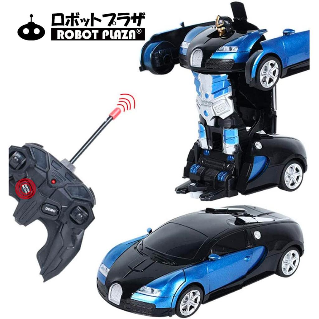 ROBOT PLAZA RC Car, Transforming Robot Toy, One-Button Transformation, Kids Toy, Birthday Gift (Bugatti)
