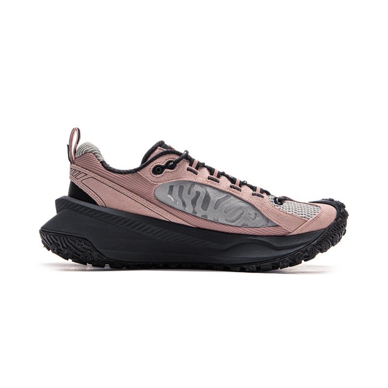Li Ning Youxia CRC Comfortable Versatile Wear-Resistant Non-Slip Low-Top Casual Shoes Unisex Casual Shoes Pink Gray AZGV051-3