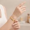 Waterproof Opening Brushed Bangle with Ripple Pattern Silver Wrist Circle Cat's Eye Bracelet  Women