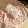 Cartoon Niedliche KT Katze Damen Korallenfleece Badetuch Set mit Kapuze