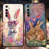Soft TPU For Realme 11 10 9 Pro Plus GT2 GT3 GT5 C21 C25 C35 C53 C55 C67 Pro 5G Phone Case Ink And Wash Painting Rabbit Art Bags