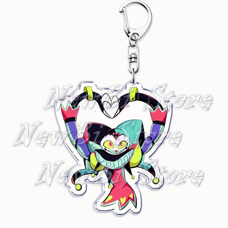 Cartoon Anime Series Helluva Blitzo Keychains Boss Keyring for Accessories Bag Pendant Key Chain Ring Jewelry Fans Friends Gifts