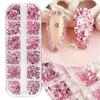 12 Grid Nails Art Rhinestone Kinds of Shapes Stones Resin Glitter 3Dgems DIY Manicure Decoration Nail Supplies for Professionals