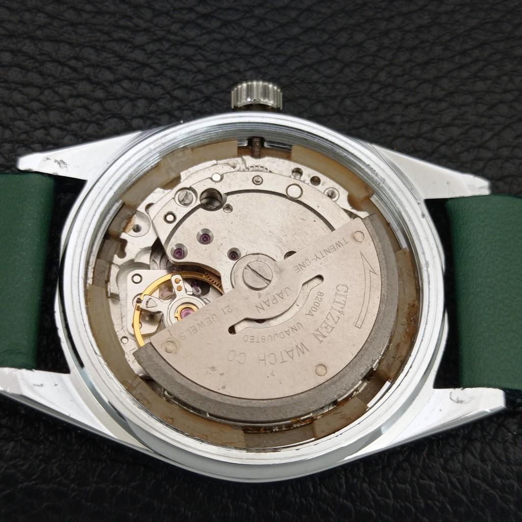 VINTAGE REFURBISHED CITIZEN AUTOMATIC 8200 JAPAN MENS GREEN DIAL WATCH a447163-1