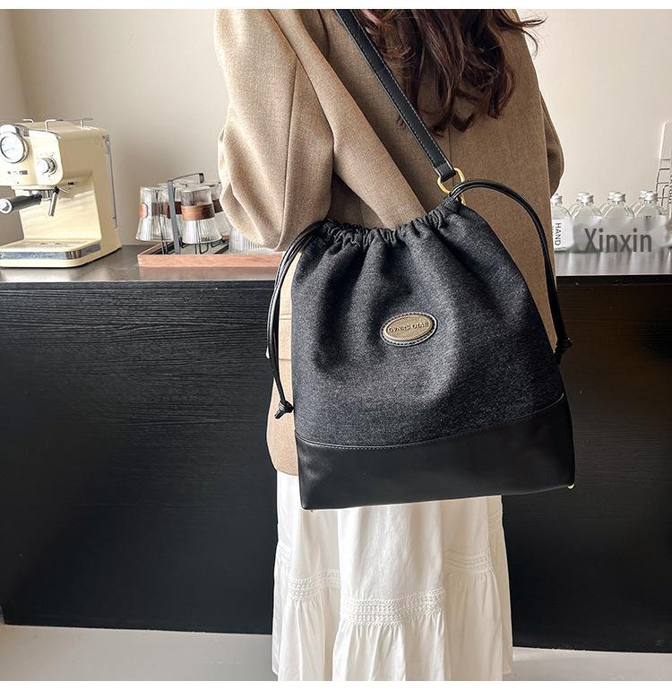 Women's Retro Plaid Hand-Carry Crossbody Commuter Bag, Autumn/Winter Portable Bucket Style