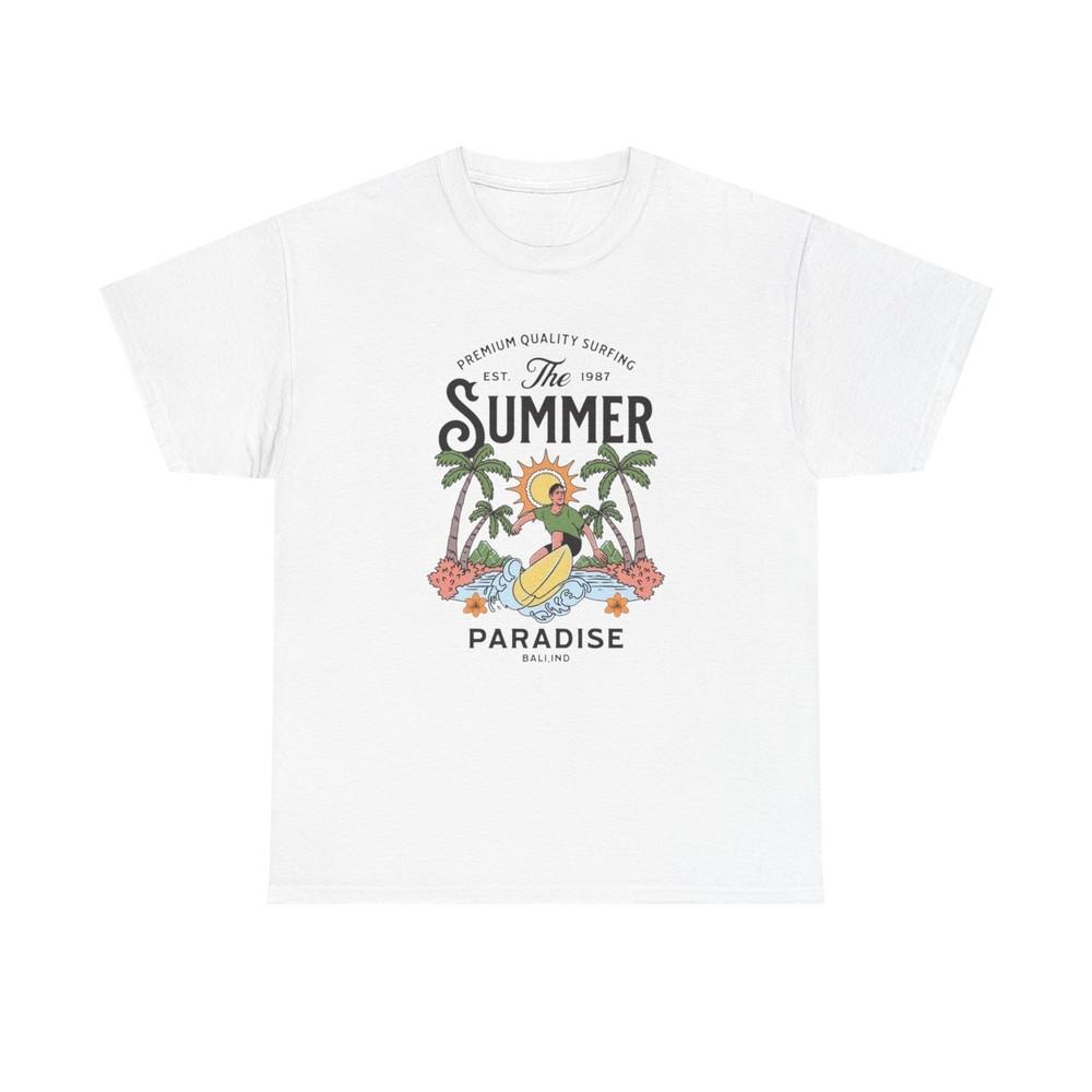 Summer Surfing Paradise Graphic T Shirt S-5XL NEW Unisex Heavy Cotton Tee
