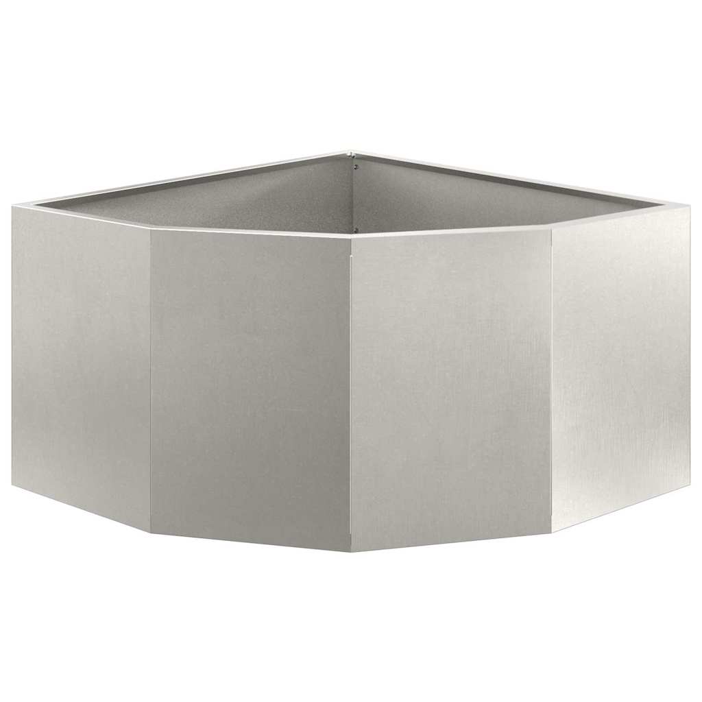 Corner Planter Silver 60 X 60 X 35 Cm Stainless Steel