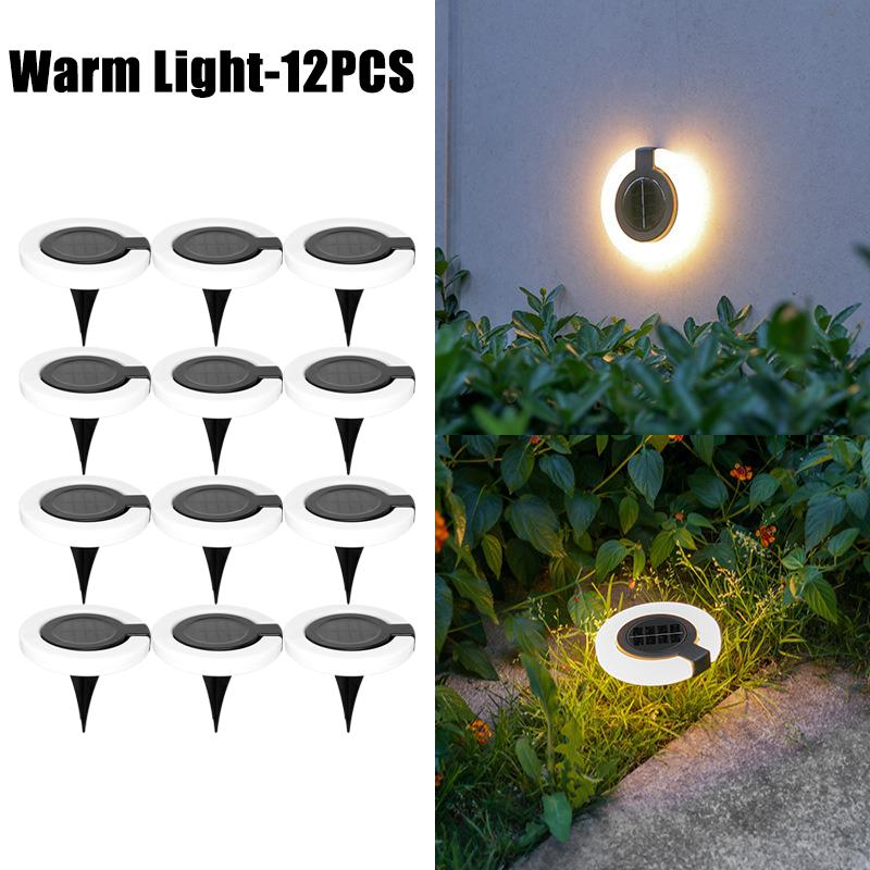 Solar Lights Outdoors Lamp 360° LED Floor Lights IP65 Waterproof with On/Off for Garden Yard Backyard Driveway Patio Lawn